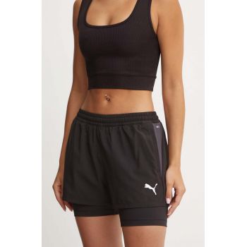 Puma pantaloni scurți de antrenament teamGOAL culoarea negru, neted, medium waist, 658775