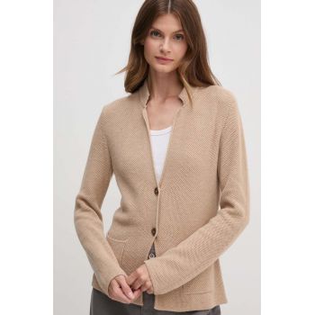 United Colors of Benetton cardigan din amestec de lana culoarea bej, 1235D6934