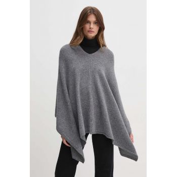 United Colors of Benetton poncho de lana culoarea gri, 103MDU004