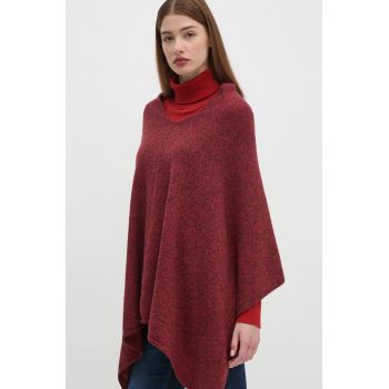 United Colors of Benetton poncho de lana culoarea rosu, 103MDU004