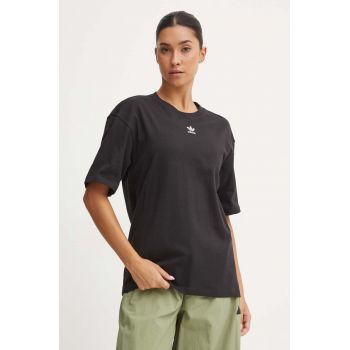 adidas Originals tricou din bumbac Essential femei, culoarea negru, IY7321