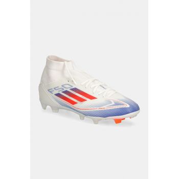 adidas Performance ghete de fotbal korki F50 League Mid culoarea alb, JH8234