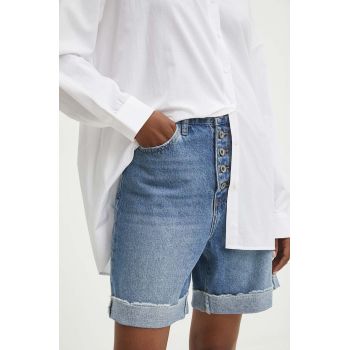 Answear Lab pantaloni scurti jeans femei, neted, high waist