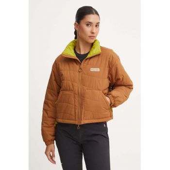 Columbia geaca Wallowa Insulated femei, culoarea maro, de tranzitie, oversize, 2090751