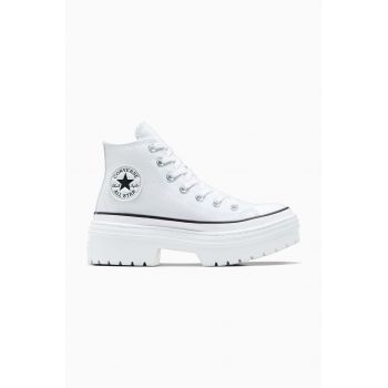 Converse tenisi Chuck Taylor All Star Lugged Heel femei, culoarea alb, A10364C