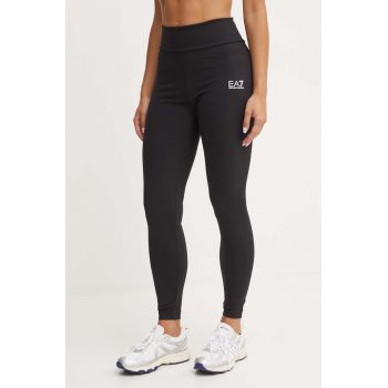 EA7 Emporio Armani leggins de antrenament culoarea negru, neted, TJKLZ.6DTP21