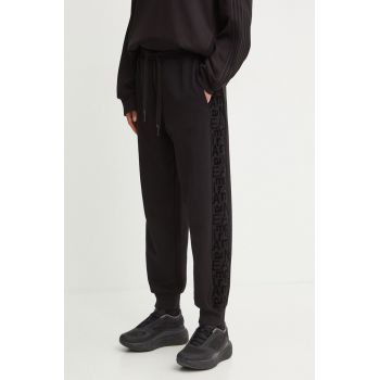 EA7 Emporio Armani pantaloni de trening culoarea negru, cu imprimeu, AF10195.7W000008