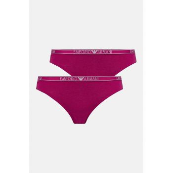 Emporio Armani Underwear tanga 2-pack culoarea roz, 163333 4F223