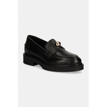 Furla mocasini de piele Sfera Loafer femei, culoarea negru, cu toc plat, YI44SFE WU0000 O6000