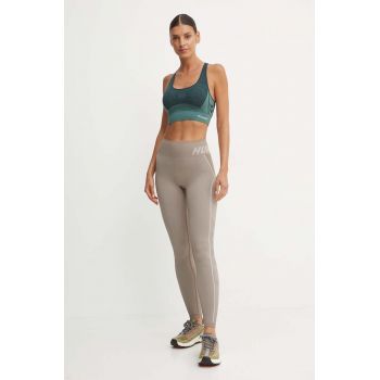 Hummel leggins de antrenament Christel culoarea bej, cu imprimeu, 213756