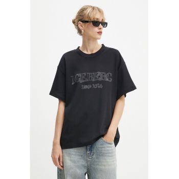 Iceberg tricou din bumbac femei, culoarea negru, F5C1 6307