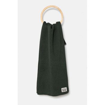 Levi's esarfa din bumbac culoarea verde, neted, 000JB-0002