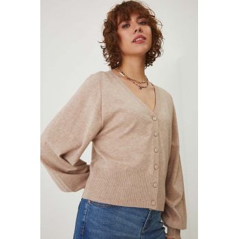 Medicine cardigan femei, culoarea bej, light