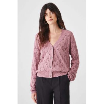 Medicine cardigan femei, culoarea roz