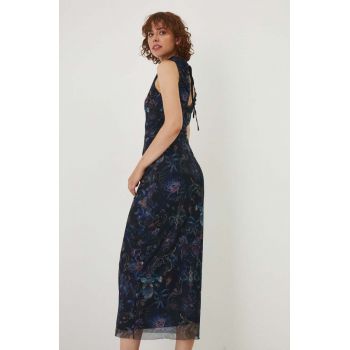 Medicine rochie culoarea bleumarin, maxi, mulată