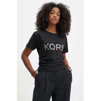 MICHAEL Michael Kors tricou din bumbac femei, culoarea negru, MF3510J97J