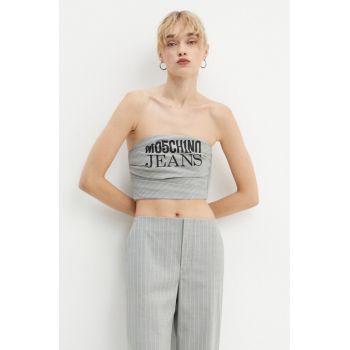 Moschino Jeans tricou din amestec de lana culoarea gri, A0812 8725