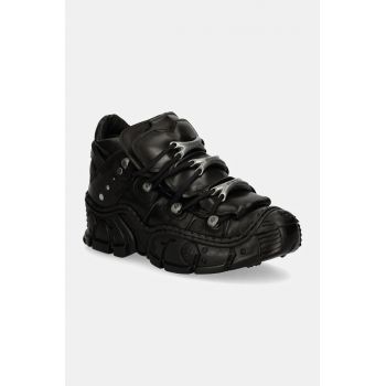 New Rock sneakers din piele CRUST NEGRO + LUXOR NEGRO + IMPACT NEGRO culoarea negru, M-IMPACT016-C11