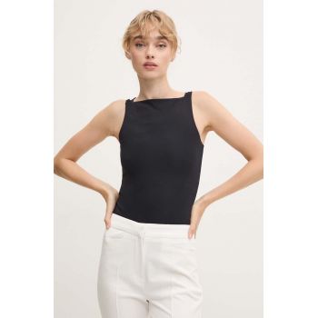 Remain body Jersey Bodysuit femei, culoarea negru, neted, 502257100