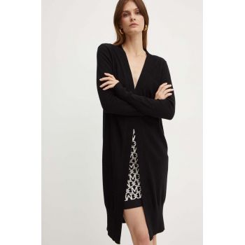 Silvian Heach cardigan LANGE femei, culoarea negru, light, GPA24277CD