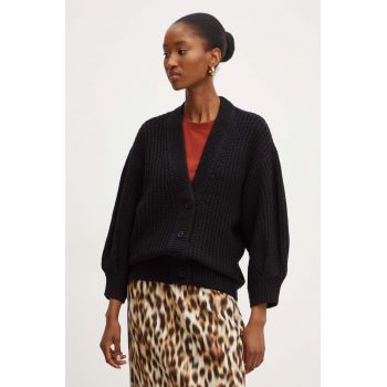 Silvian Heach cardigan RINER femei, culoarea negru, călduros, GPA24062CD