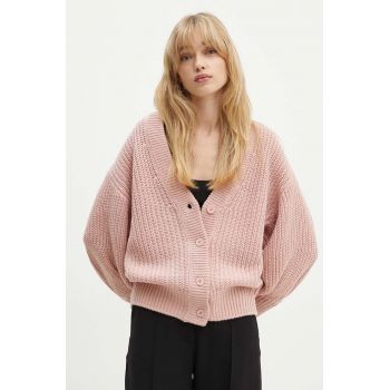 Silvian Heach cardigan RINER femei, culoarea roz, călduros, GPA24062CD