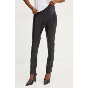 Silvian Heach pantaloni CALOW femei, culoarea negru, mulata, high waist, GPA24336LE