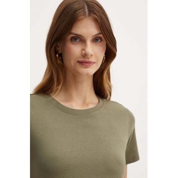 Silvian Heach tricou CHEKER femei, culoarea verde, GPA24057TS