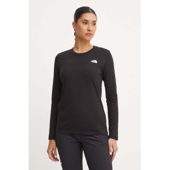 The North Face longsleeve L/S Simple Dome Tee femei, culoarea negru, NF0A87QPJK31