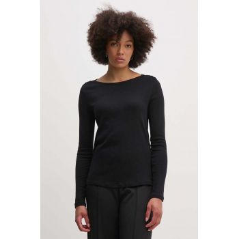 United Colors of Benetton longsleeve din bumbac culoarea negru, 3GA2D1082