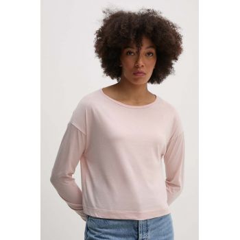 United Colors of Benetton longsleeve din bumbac culoarea roz, 31VKD104I