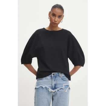 Answear Lab bluza femei, culoarea negru, neted