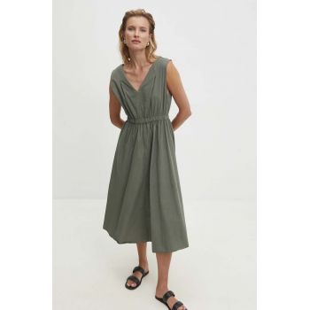 Answear Lab rochie din bumbac culoarea verde, mini, evazati