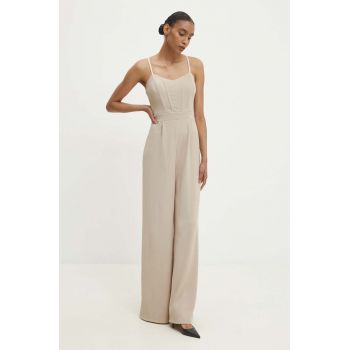 Answear Lab salopeta culoarea bej, cold shoulder