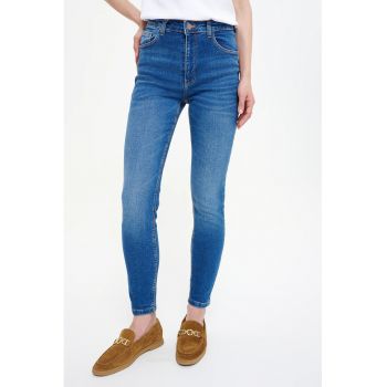 Blugi skinny cu talie inalta