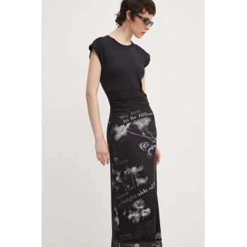 Desigual rochie GOOD NEWS culoarea negru, maxi, evazati, 24WWVK77