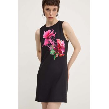 Desigual rochie PHOENIX culoarea negru, mini, mulata, 24WWVW05