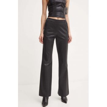 Diesel pantaloni din lana P-OLARIS culoarea negru, evazati, high waist, A13987.0IPAA