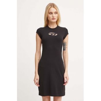 Diesel rochie D-ANGIEL culoarea negru, mini, drept, A06270.0AFAA