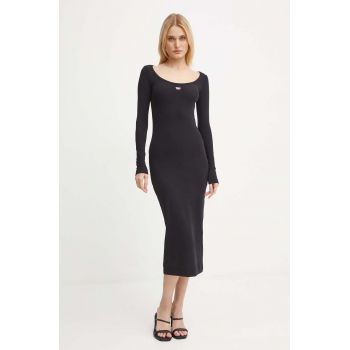 Diesel rochie D-BALLET-D culoarea negru, midi, mulata, A14960.0EJAI