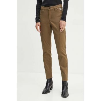 G-Star Raw pantaloni femei, culoarea verde, mulata, high waist, D25260-C105