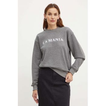 La Mania bluza PL femei, culoarea gri, melanj, PRIVATE