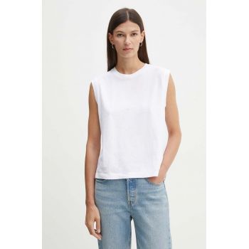 Levi's top din bumbac culoarea alb, A8794