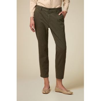 Pantaloni crop din amestec de lyocell