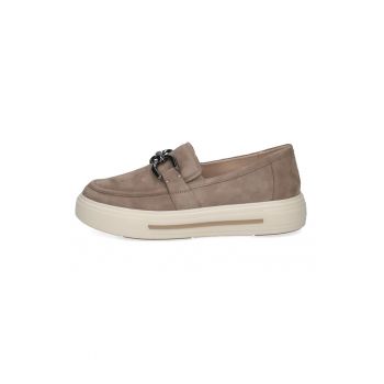 Pantofi loafer flatform de piele