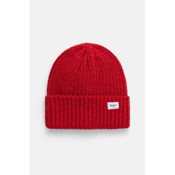 Pepe Jeans caciula WENEBA HAT culoarea rosu, din tricot gros, PL040355