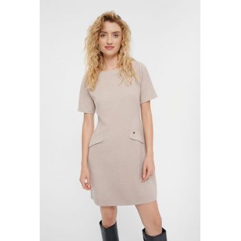 Rochie mini cu buzunare cu clapa