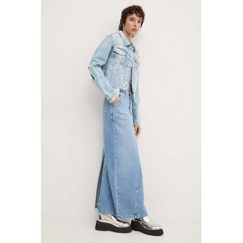 Tommy Jeans fustă din denim maxi, dreaptă, DW0DW19294