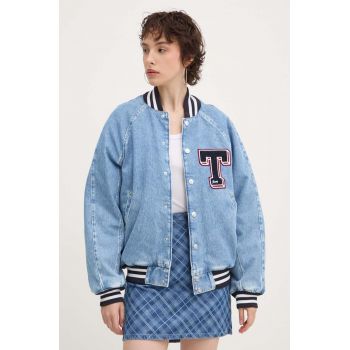 Tommy Jeans jachetă bomber din denim de tranzitie, DW0DW18202