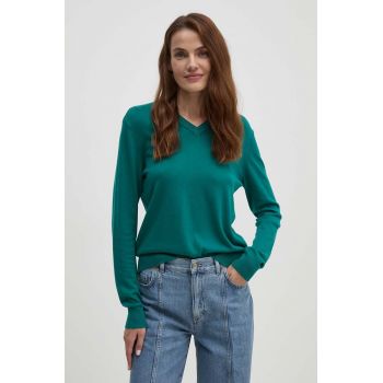 United Colors of Benetton pulover femei, culoarea verde, light, 103CD10BE